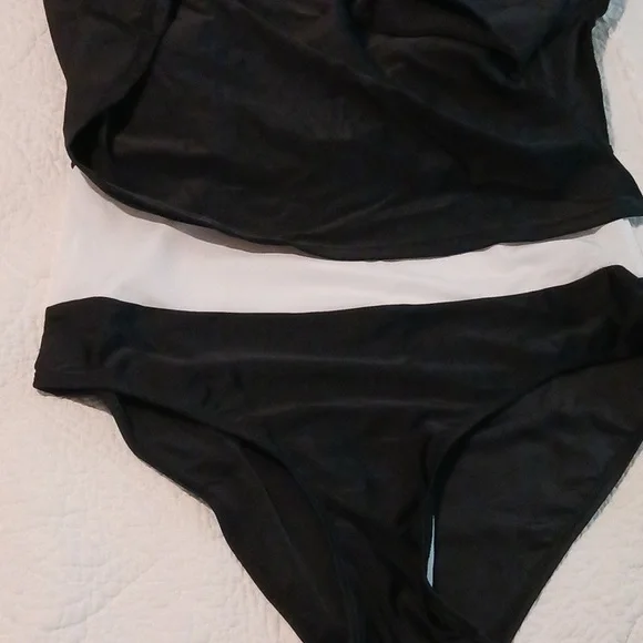 Black Swim Dress with Gold Accents - Picture 5 of 9